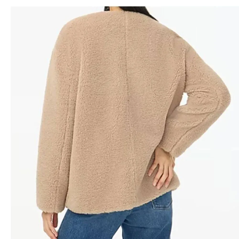 J Crew Women's Faux Sherpa Jacket Teddy Fleece Toggle Winter Coat Size 3X $268
